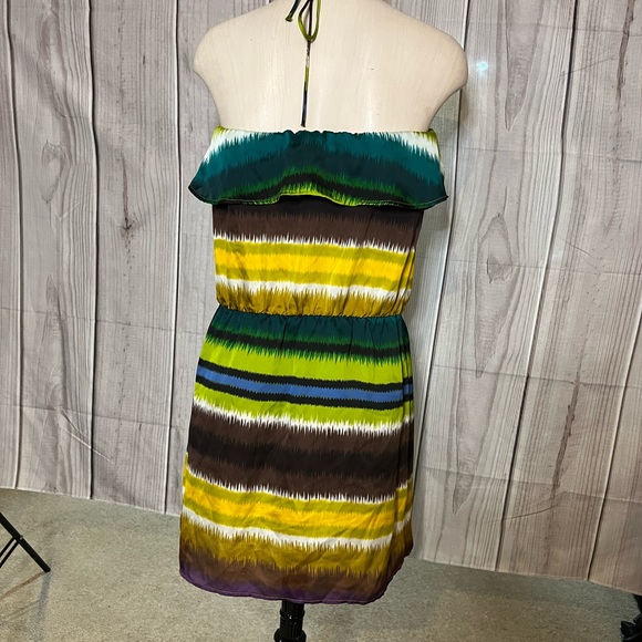GLAM Multi-Colored Strapless Dress Sz M - Picture 3 of 6